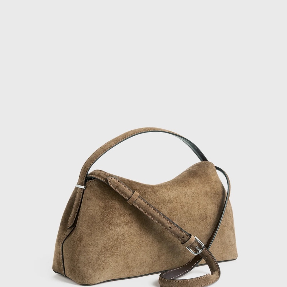 Toteme T lock suede top handle bag - Picture 2 of 9